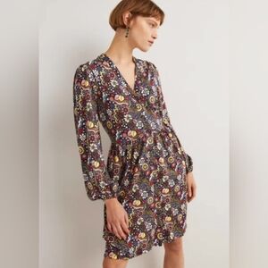 BNWT BODEN Button Through Jersey Modal Blend Button Front Dress 10Paisley Floral